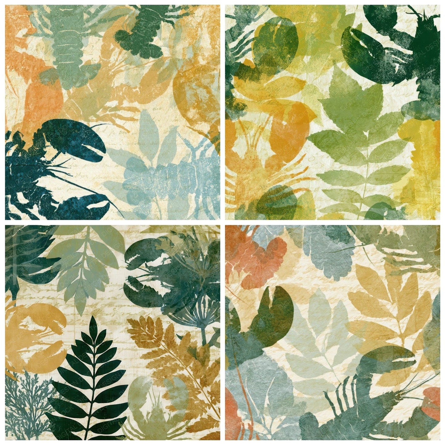Blueprint Lobster Butter Ivory Digital Paper Pack (DDD012708)