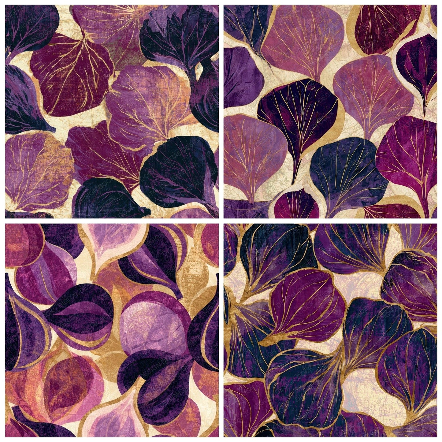 Egg Tempera Fig Plum Cream Digital Paper Pack (DDD012712)