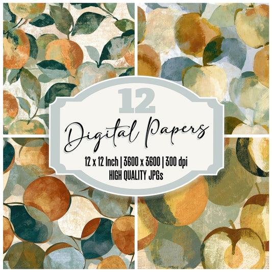Gouache Apple Sage Amber Digital Paper Pack (DDD012715)