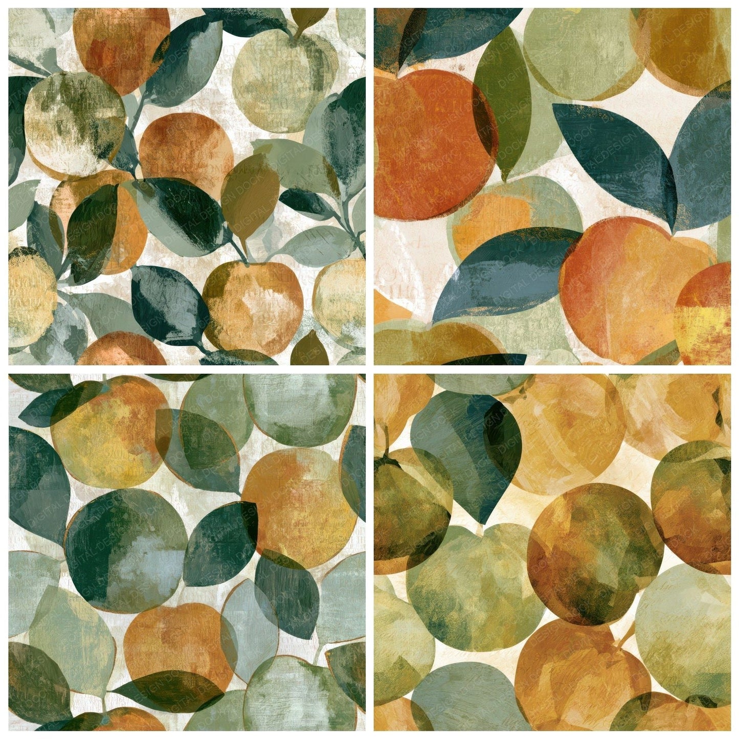 Gouache Apple Sage Amber Digital Paper Pack (DDD012715)