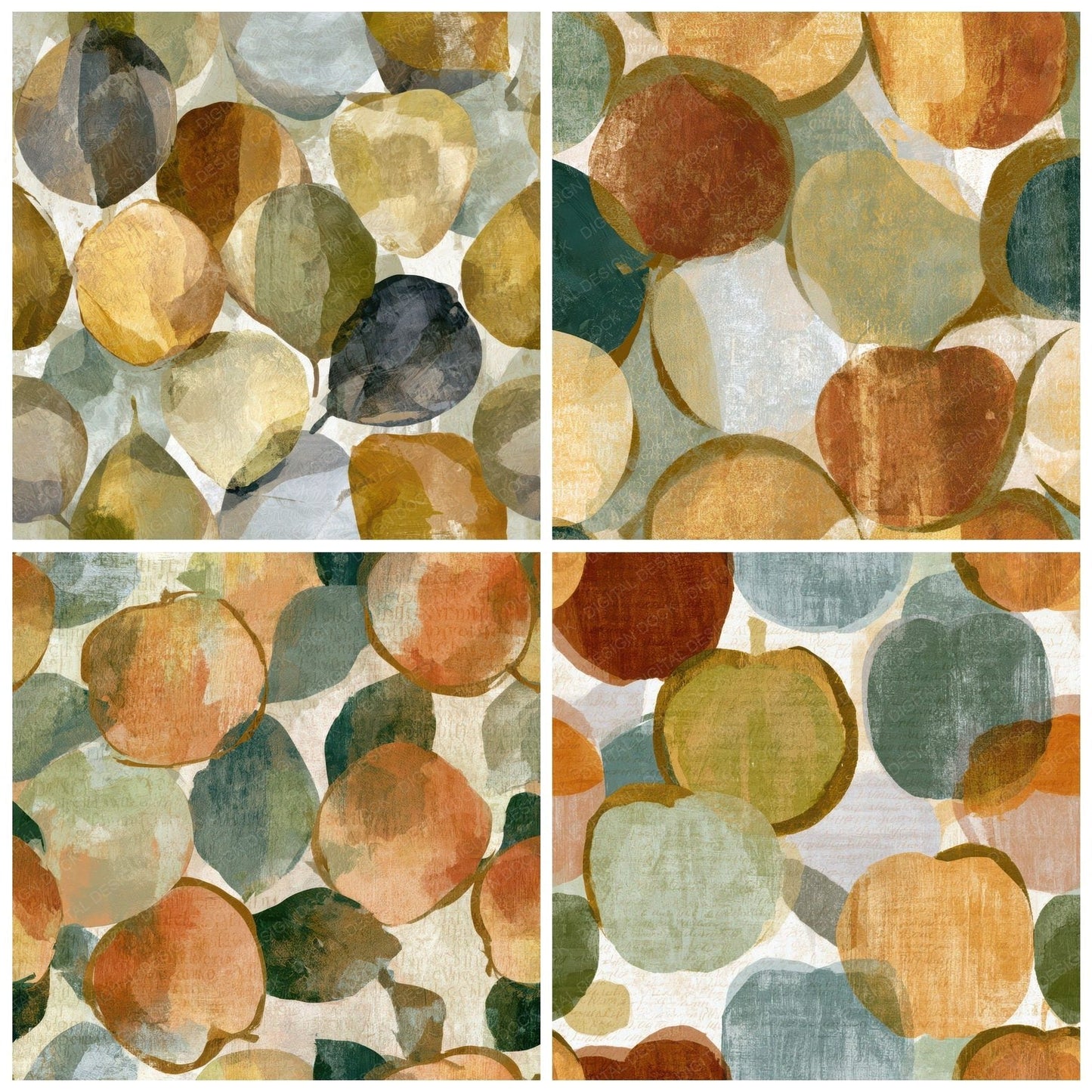 Gouache Apple Sage Amber Digital Paper Pack (DDD012715)