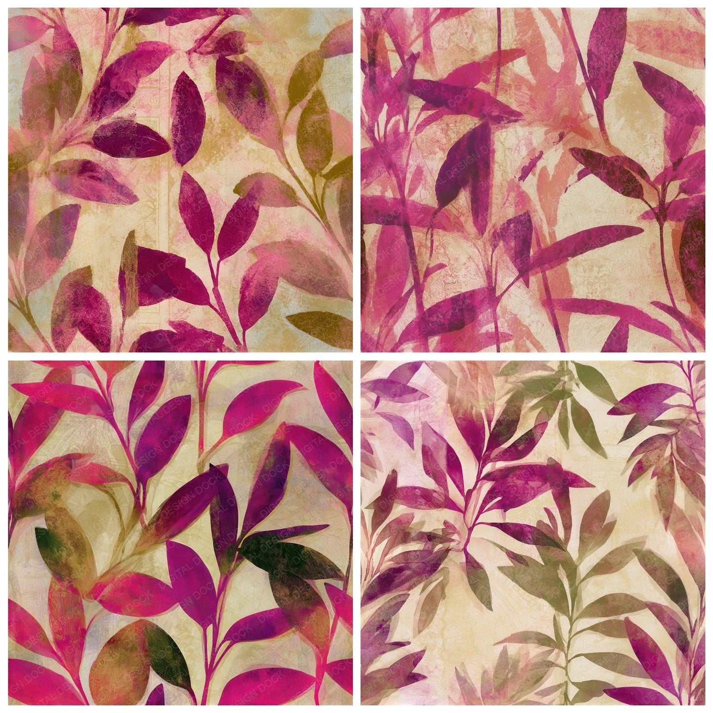 Infrared Sage Fuchsia Lime Seamless Digital Paper Pack (DDD012716)