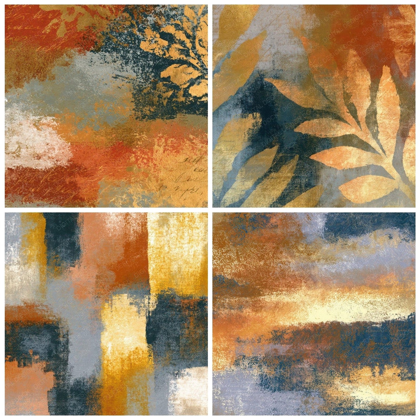 Mezzotint Gradient Rust Gold Digital Paper Pack (DDD012718)