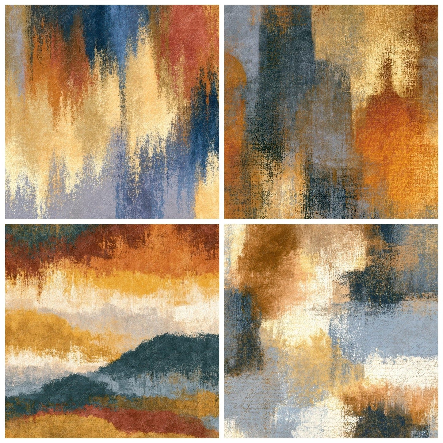 Mezzotint Gradient Rust Gold Digital Paper Pack (DDD012718)