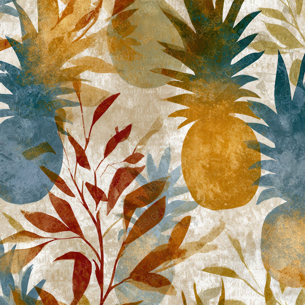 Risograph Pineapple Botanical Oyster Digital Paper Pack (DDD012719)