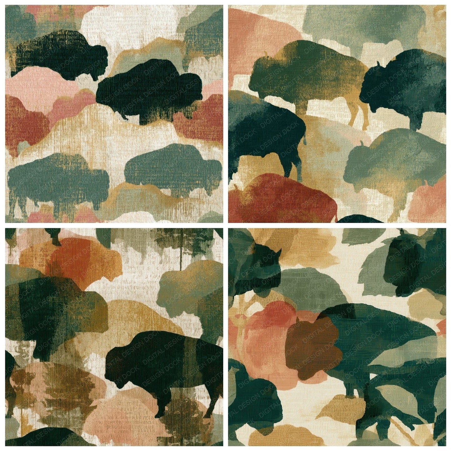 Tapestry Buffalo Dewy Blush Digital Paper Pack (DDD012721)