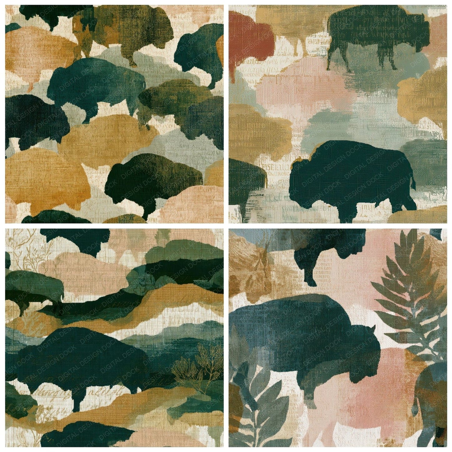 Tapestry Buffalo Dewy Blush Digital Paper Pack (DDD012721)