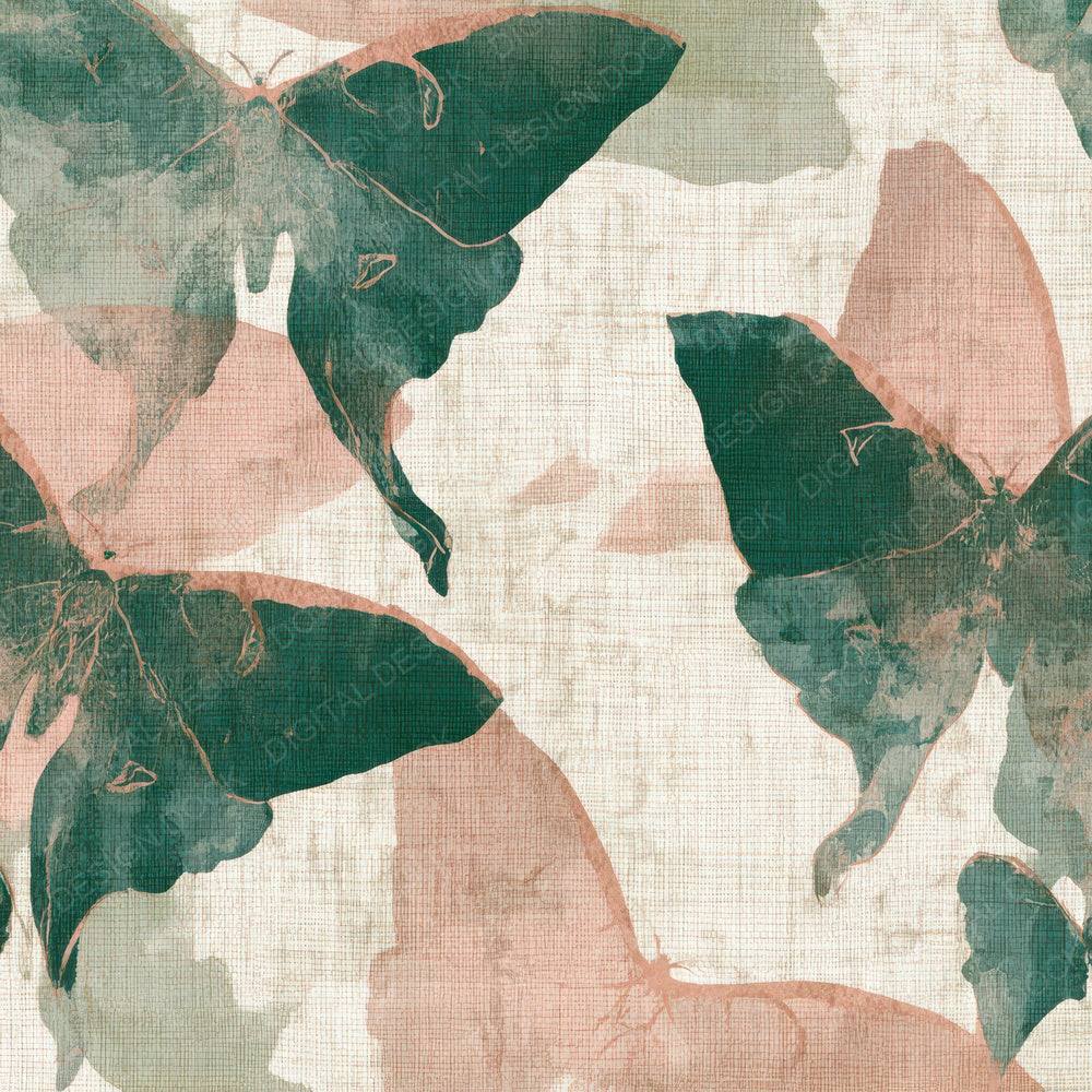 Tapestry Luna Moth Blush Green Digital Paper Pack (DDD012722)