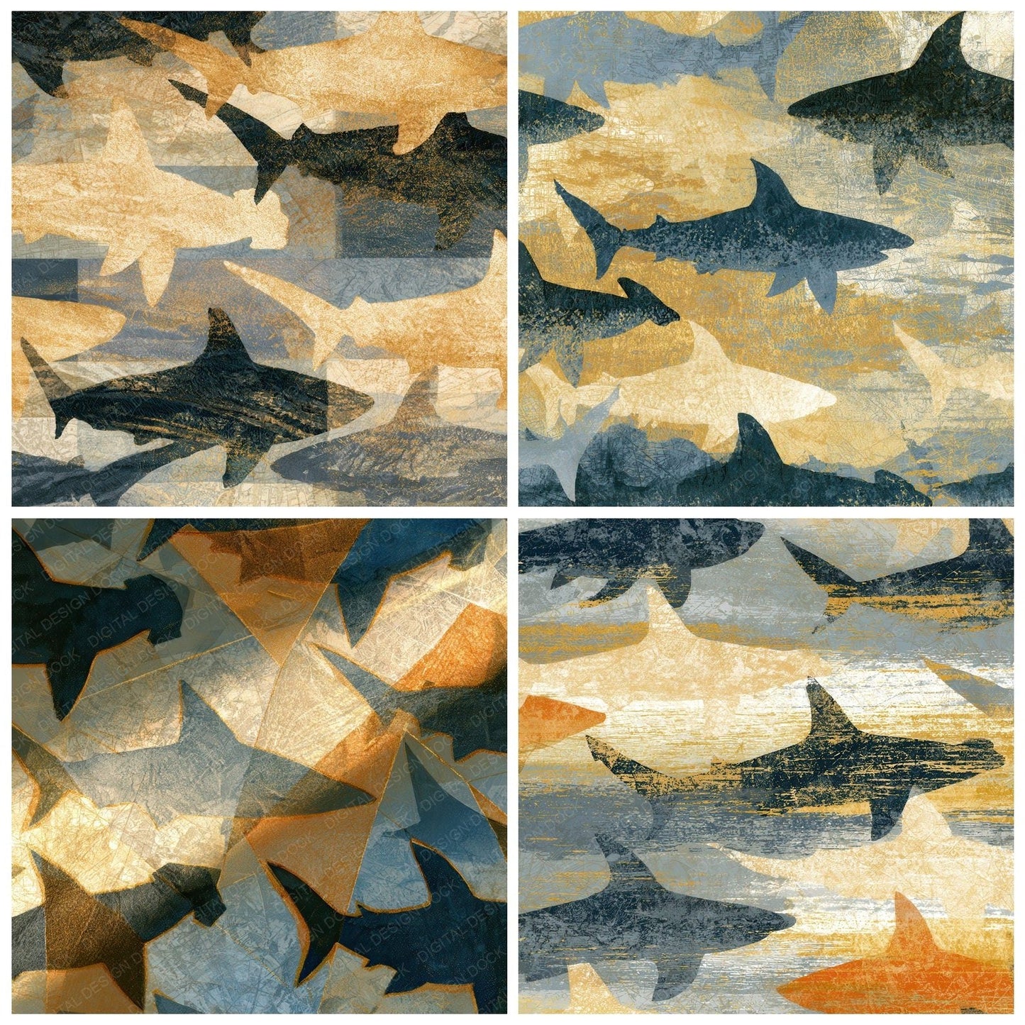 Drypoint Shark Grey Shell Digital Paper Pack (DDD012729)