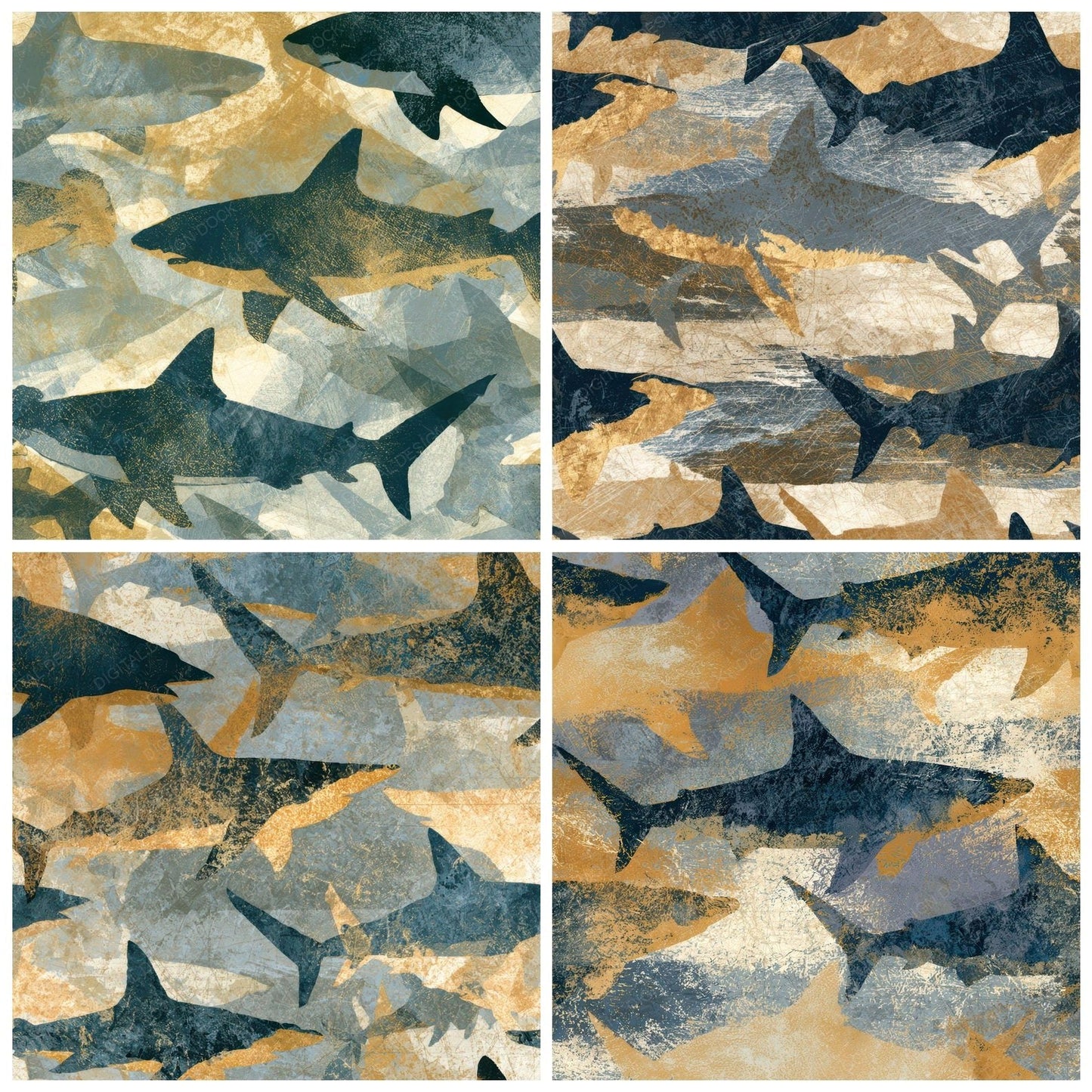 Drypoint Shark Grey Shell Digital Paper Pack (DDD012729)