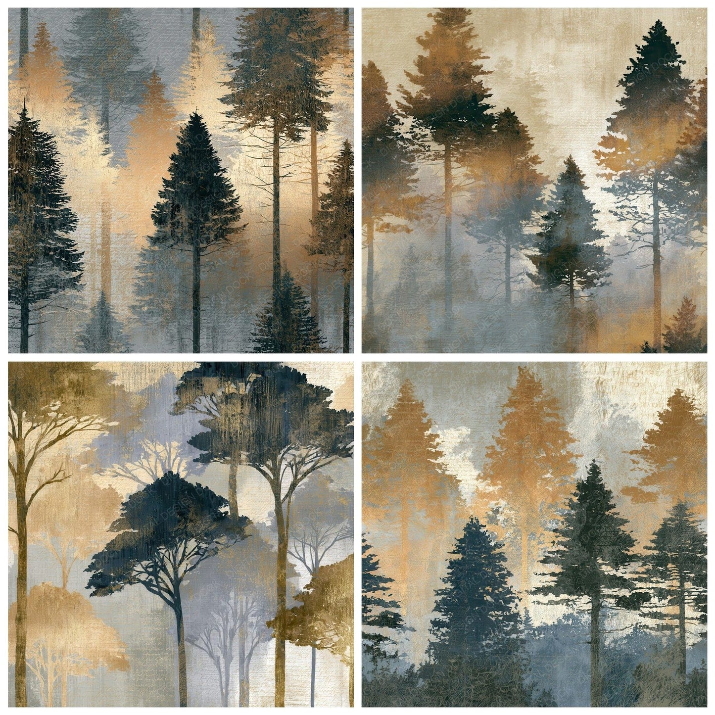 Egg Tempera Forest Treeline Sand Digital Paper Pack (DDD012731)