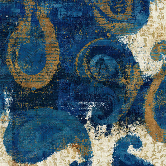 Egg Tempera Paisley Indigo Ivory Digital Paper Pack (DDD012732)