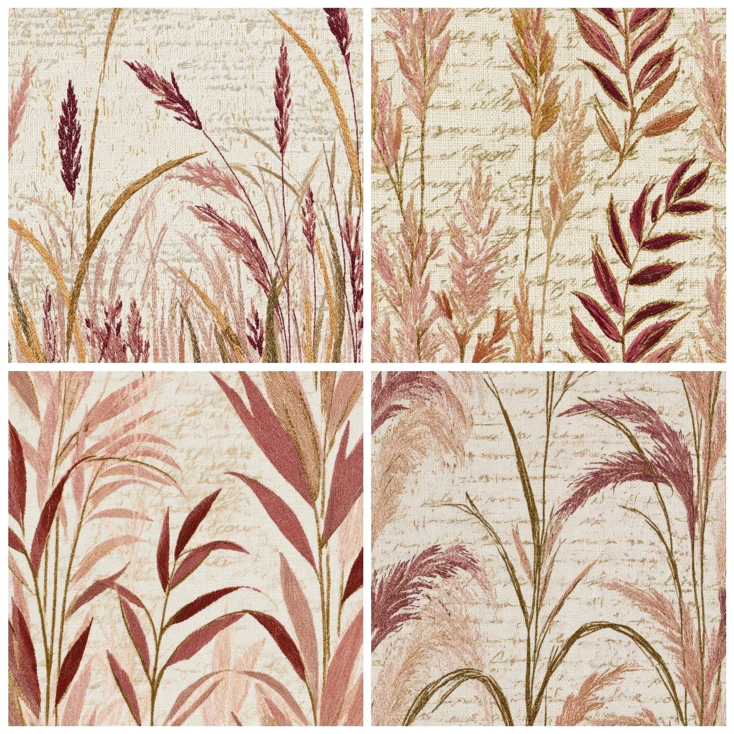 Embroidery Wild Grasses Dusty Pink Digital Paper Pack (DDD012734)