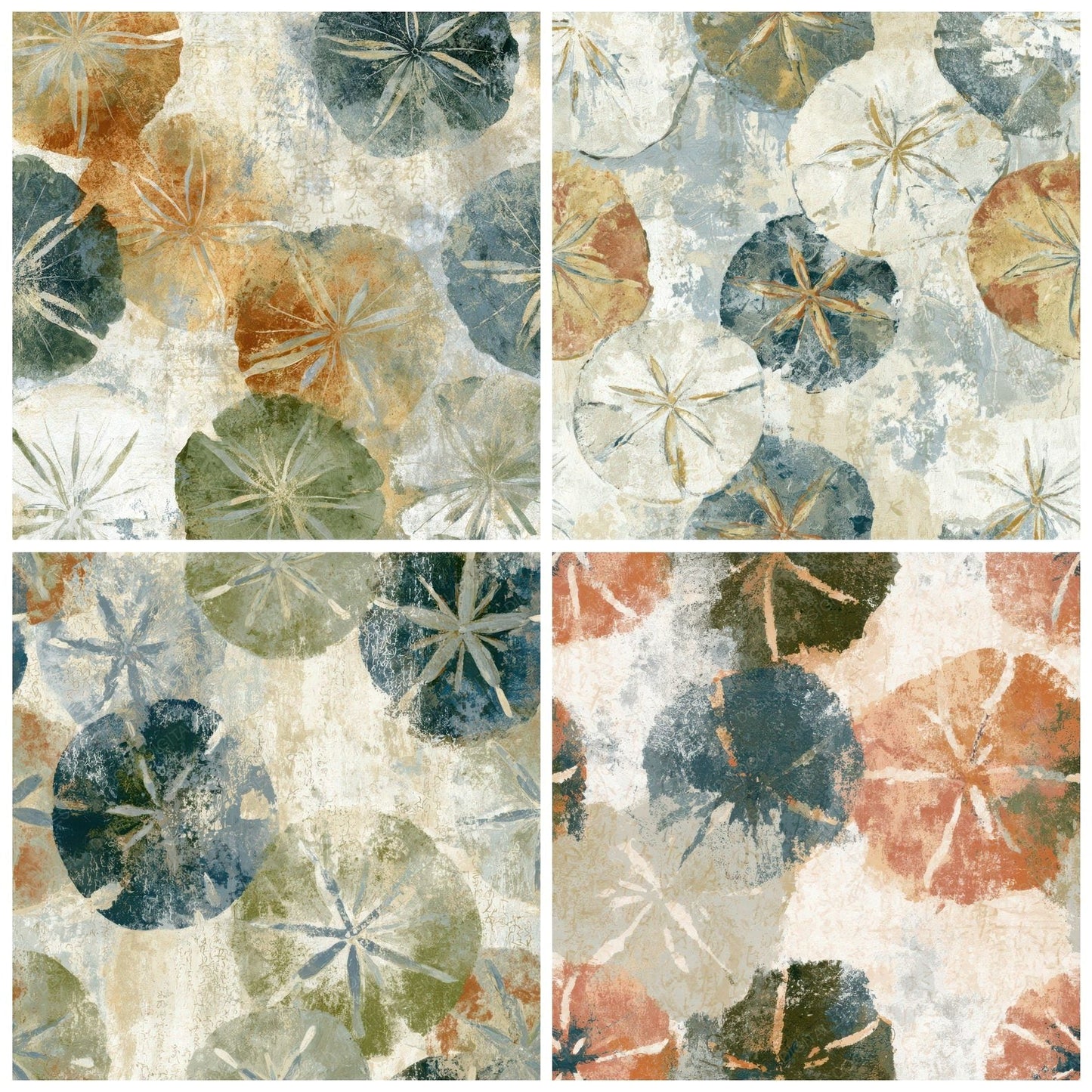 Fresco Sand Dollars Rust Moss Ivory Digital Paper Pack (DDD012736)
