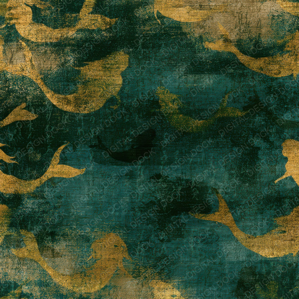 Lithograph Mermaid Amber Forest Green Digital Paper Pack (DDD012739)