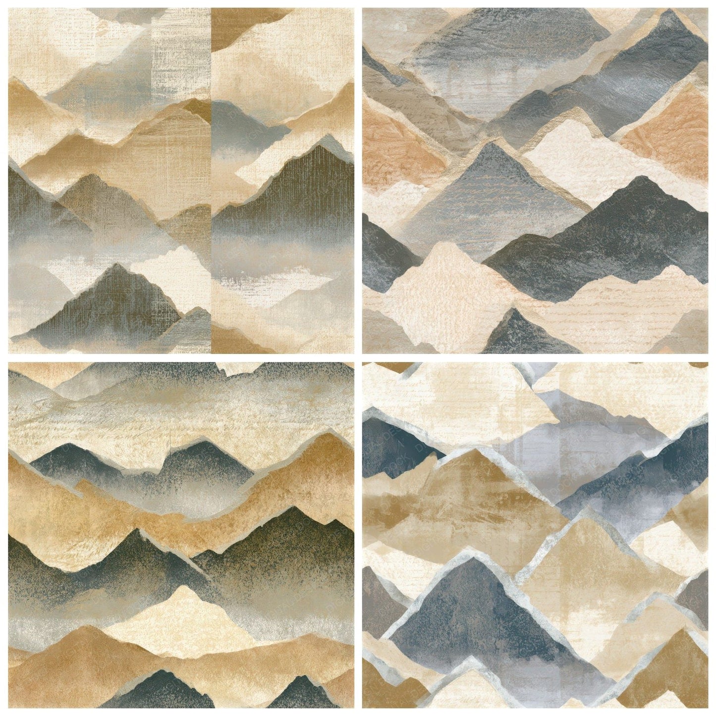 Lithograph Mountain Peaks Biscuit Seamless Digital Paper Pack (DDD012740)