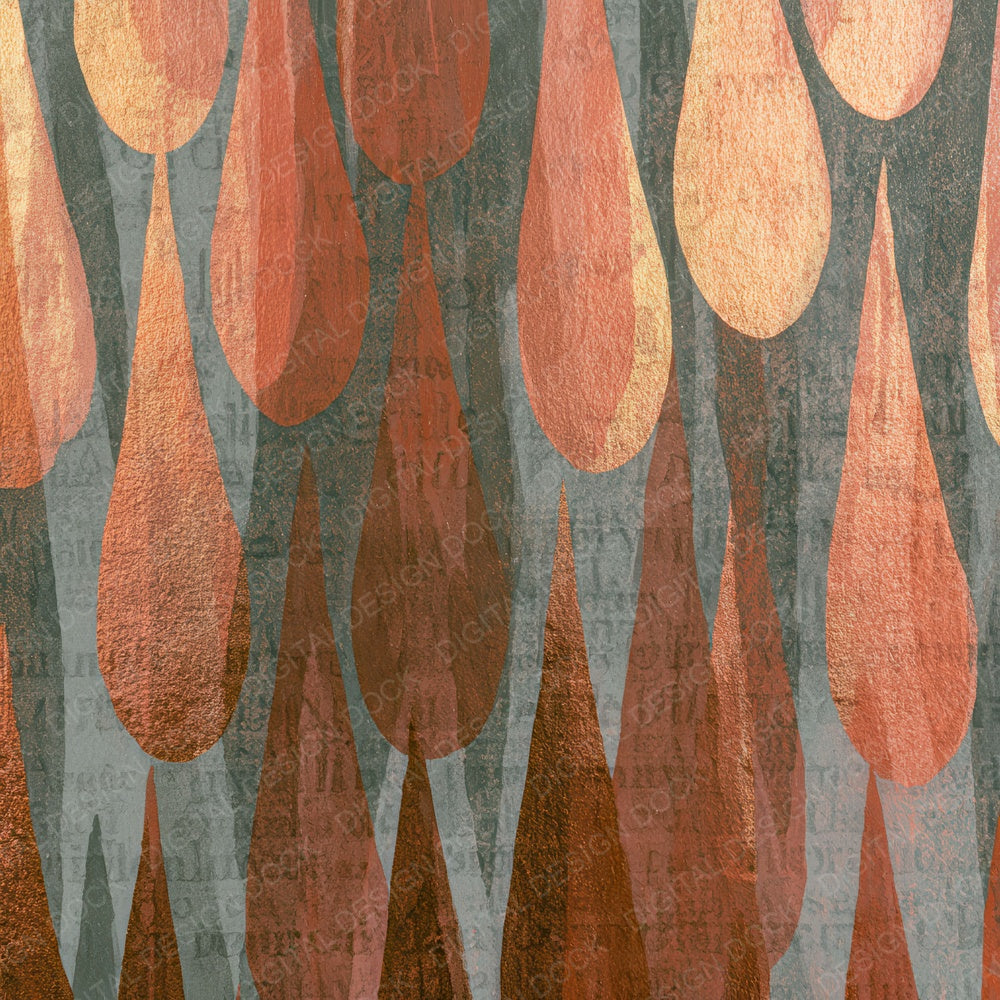 Screenprint Rain Streaks Terracotta Digital Paper Pack (DDD012742)