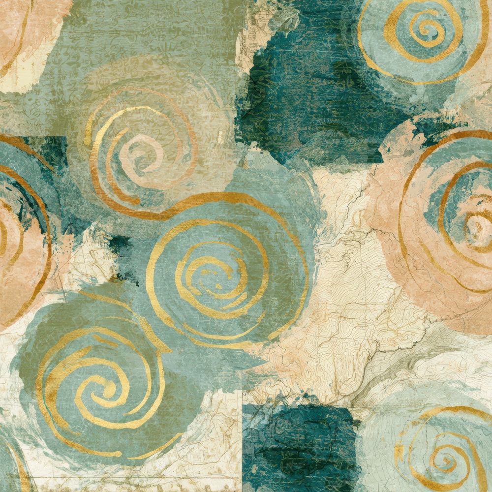 Antique Map Spiral Sage Primrose Digital Paper Pack (DDD012747)