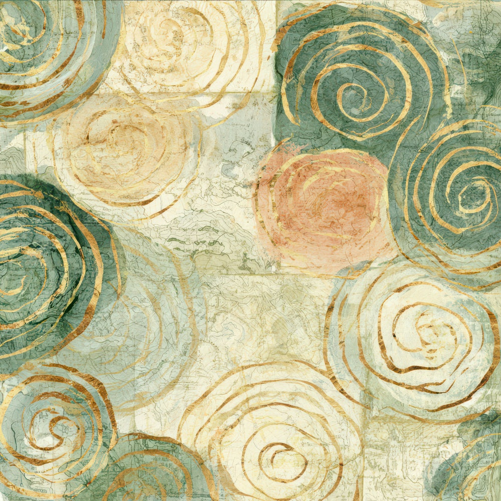 Antique Map Spiral Sage Primrose Digital Paper Pack (DDD012747)