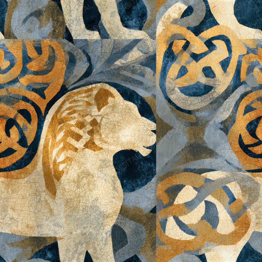 Batik Celtic Knot Animals Seamless Digital Paper Pack (DDD012749)