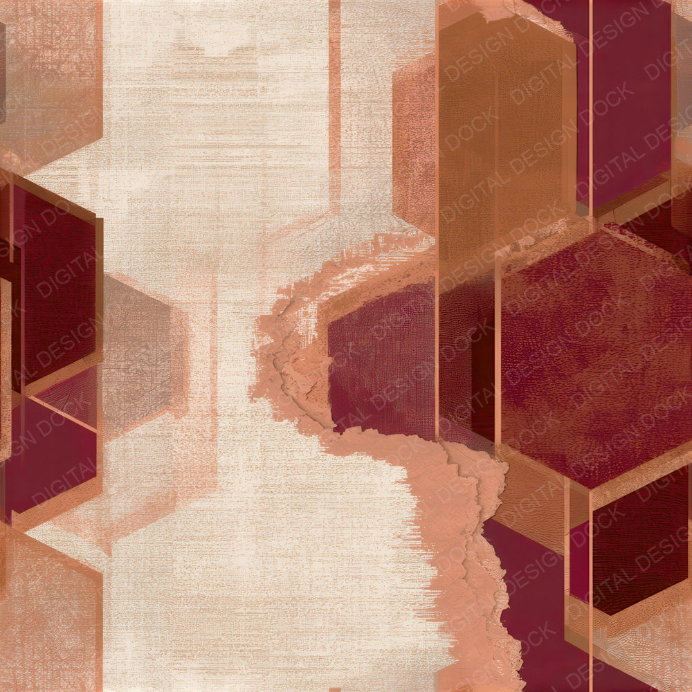 Collage Geometric Tessellations Cinnamon Seamless Digital Paper Pack (DDD012751)