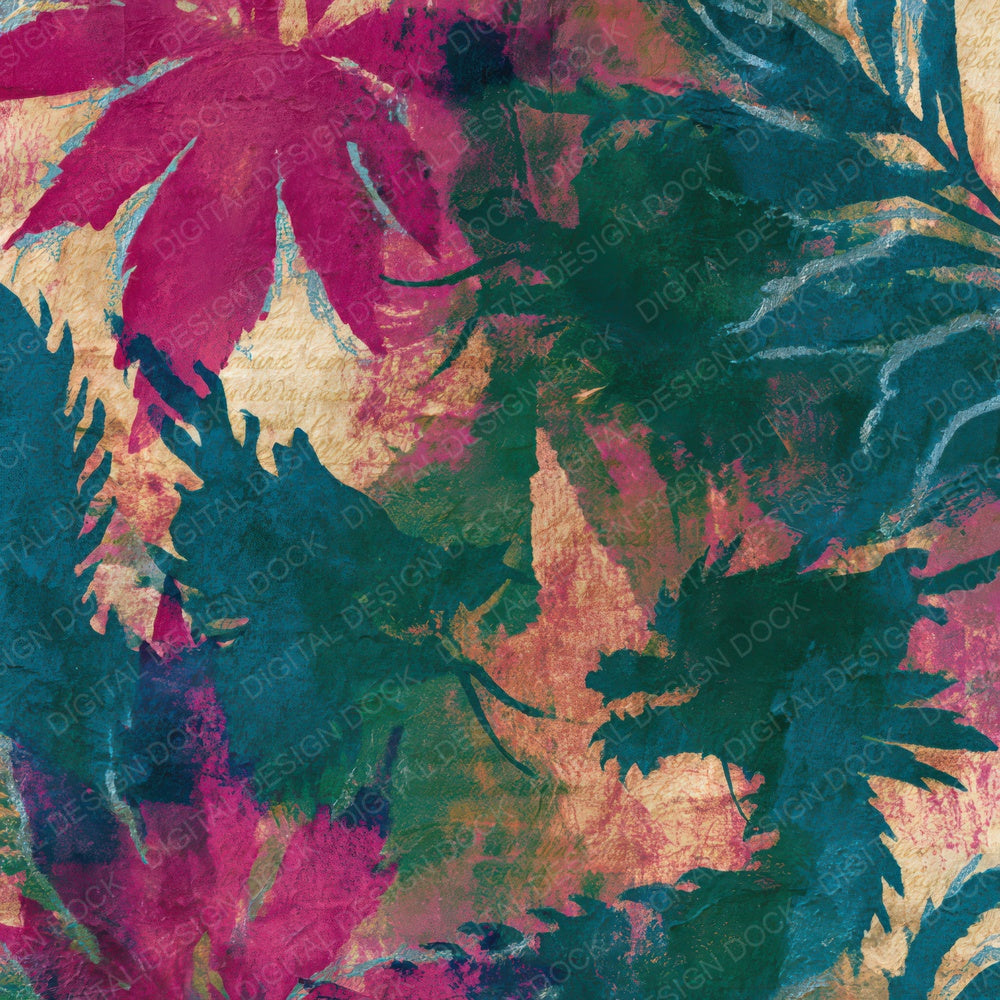 Cyanotype Dragon Magenta Green Digital Paper Pack (DDD012752)