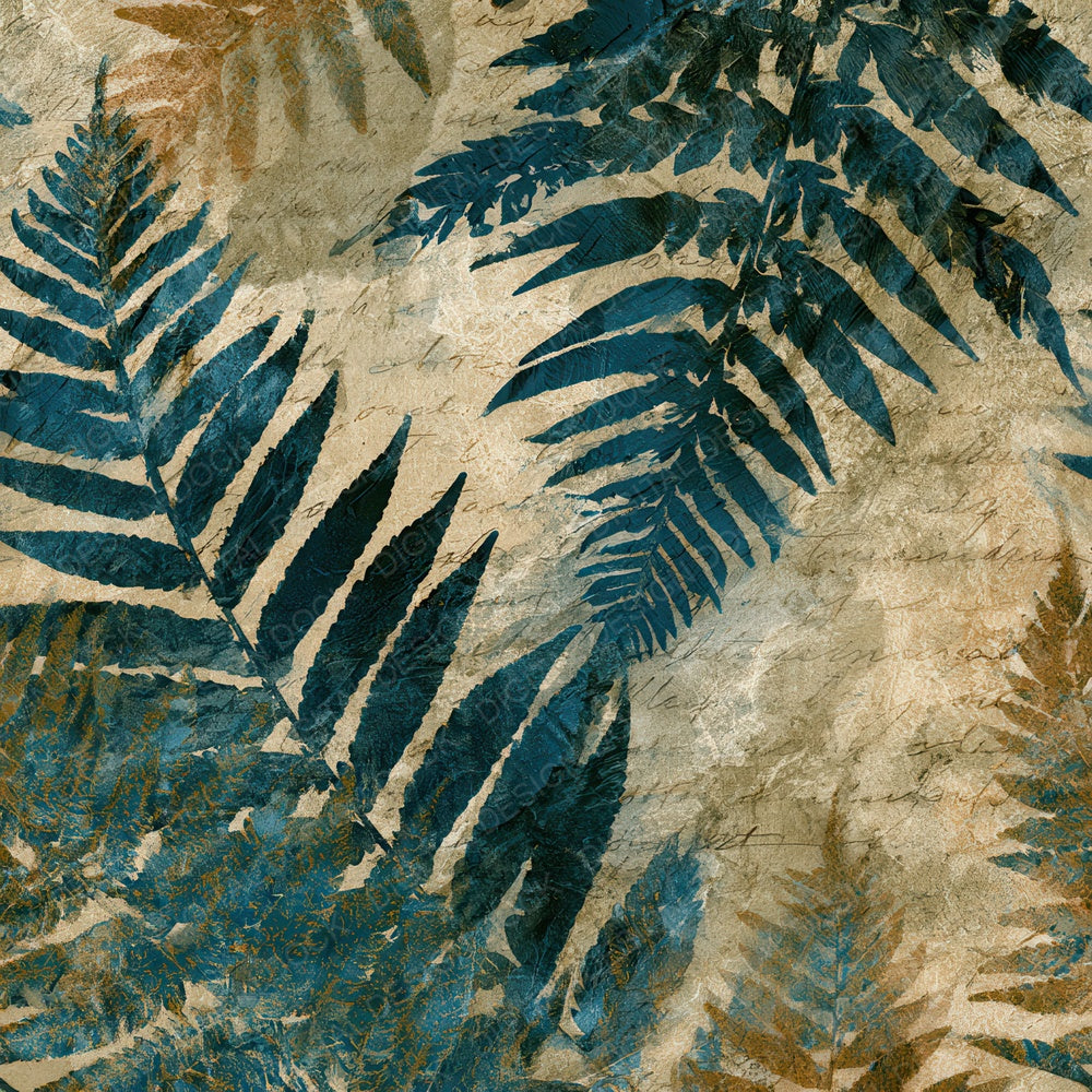 Cyanotype Fern Bone Stone Digital Paper Pack (DDD012753)
