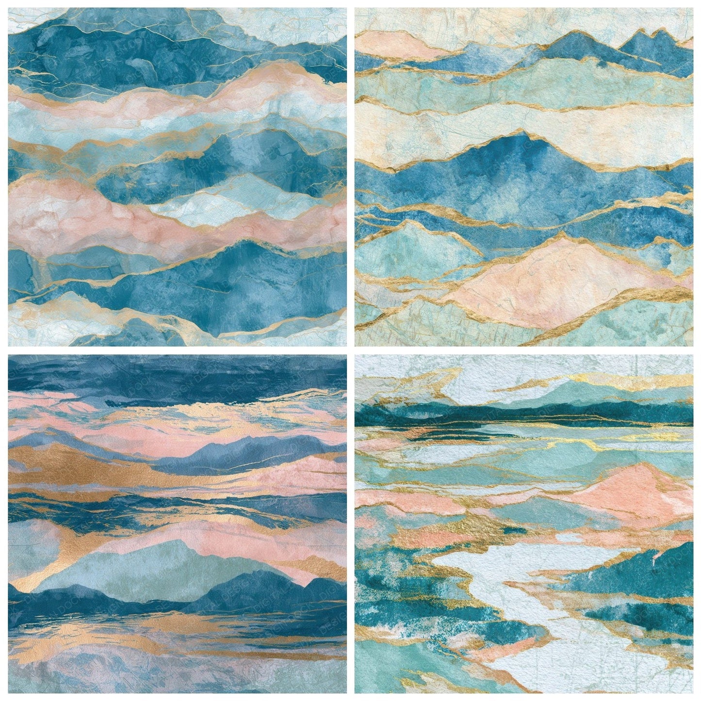 Cyanotype Tundra Blush Mint Digital Paper Pack (DDD012754)