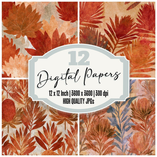Infrared Banksia Rust Oat Digital Paper Pack (DDD012756)