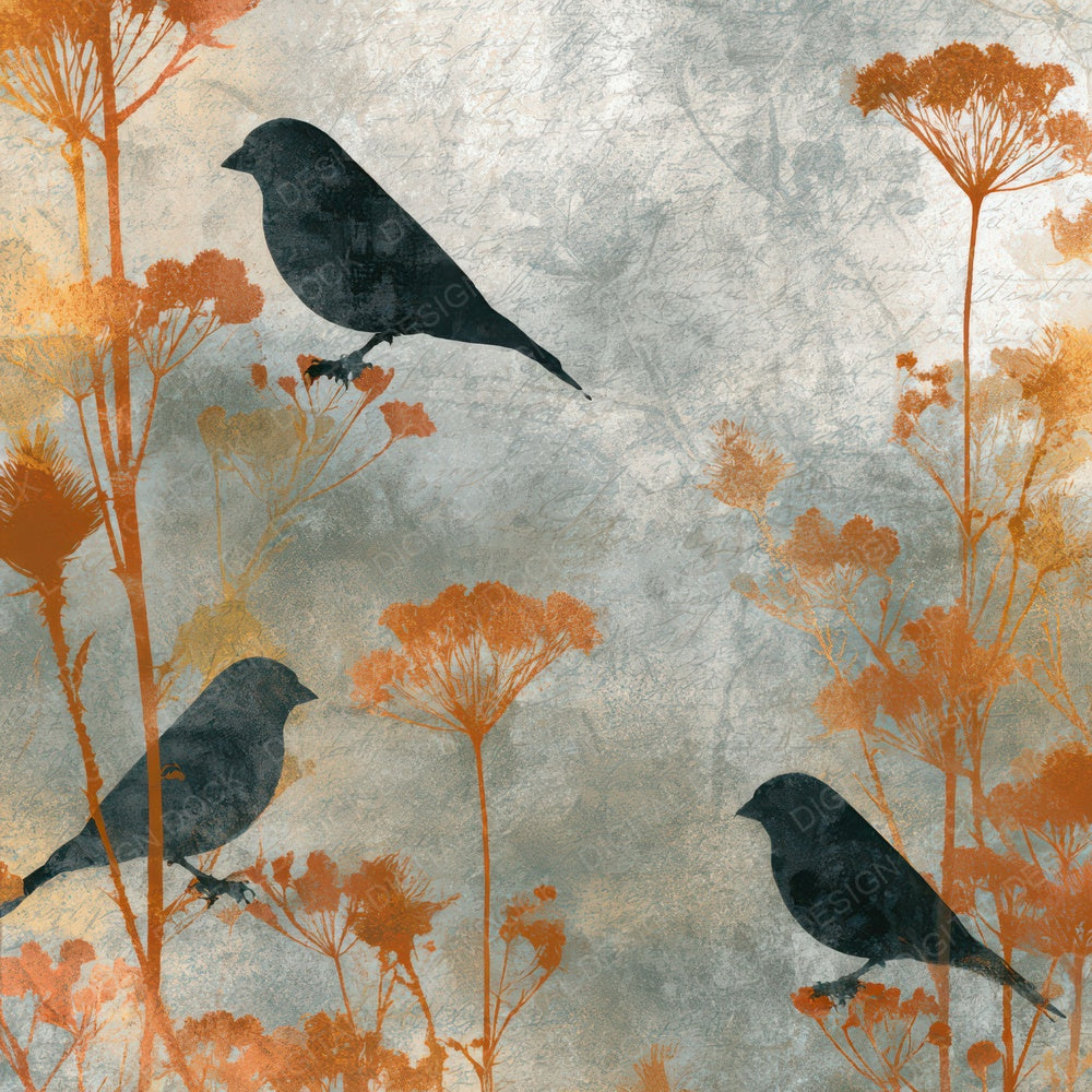 Photogram Goldfinch Terracotta Sage Digital Paper Pack (DDD012757)