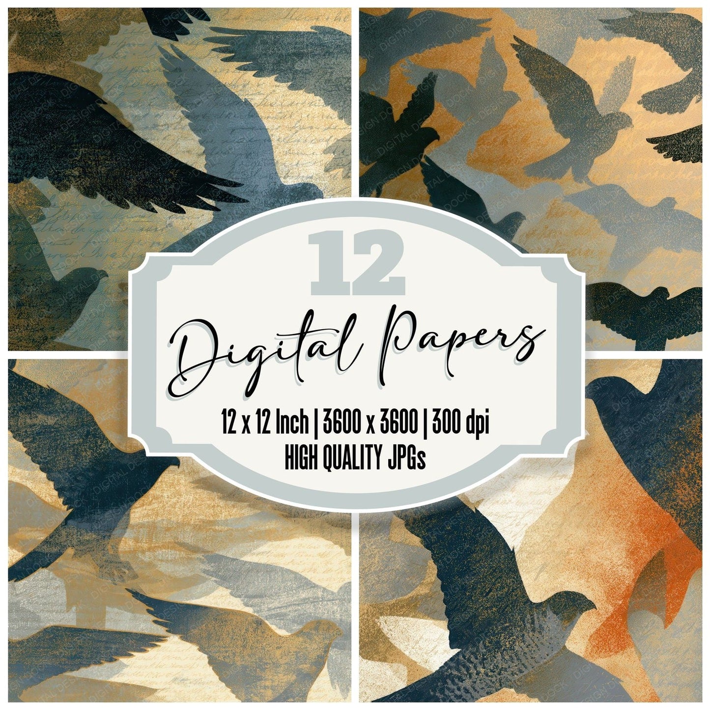 Risograph Falcon Oyster Shell Digital Paper Pack (DDD012758)