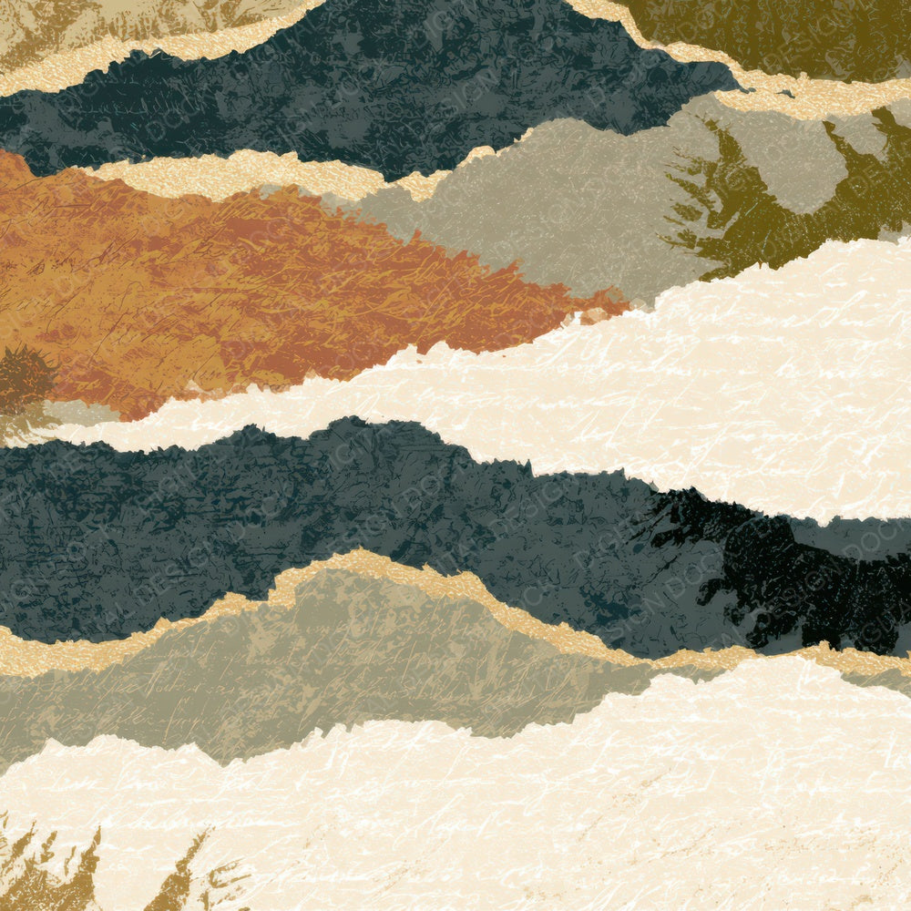 Torn Paper Caterpillar Mushroom Ivory Digital Paper Pack (DDD012763)
