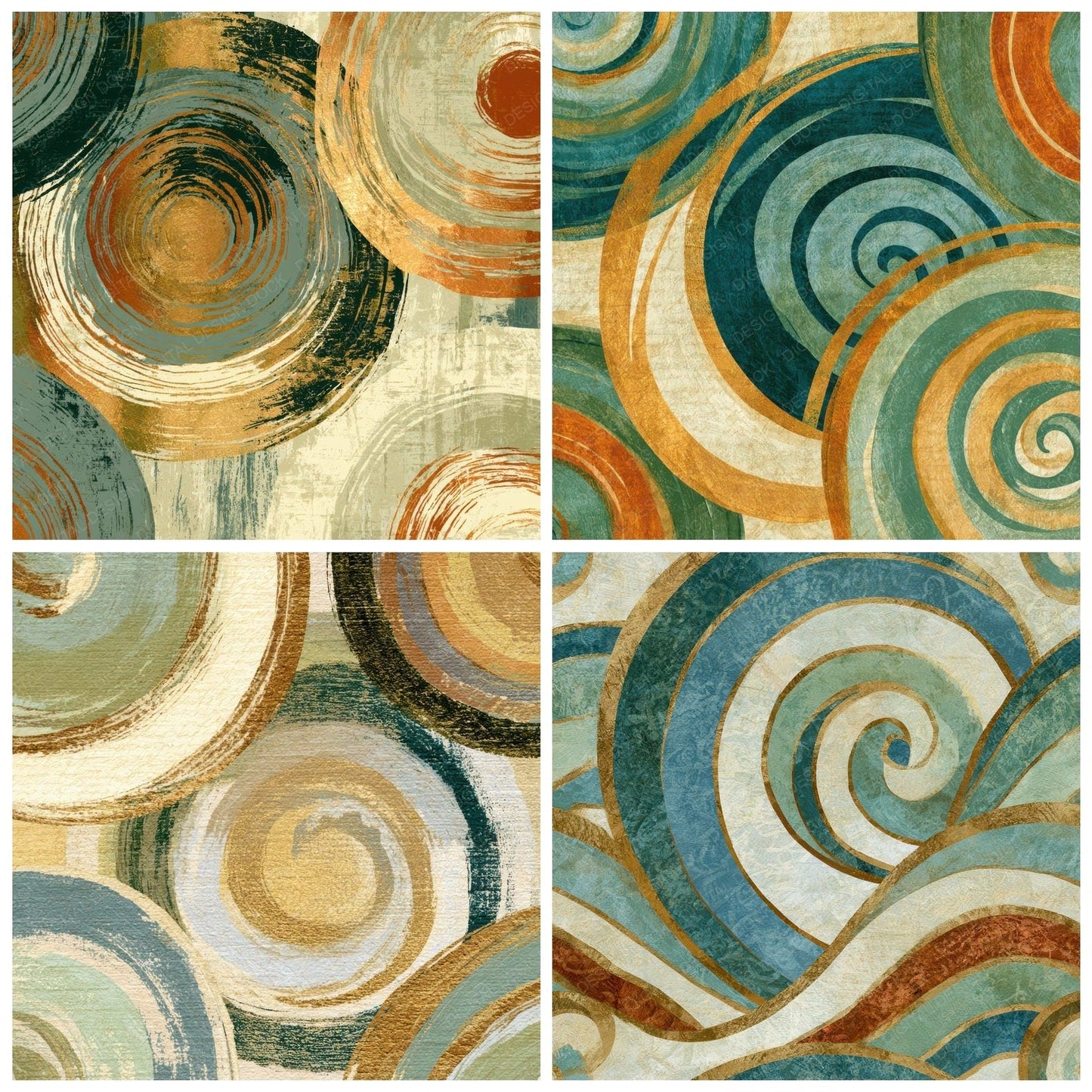 Egg Tempera Spiral Adobe Sage Digital Paper Pack (DDD012765)
