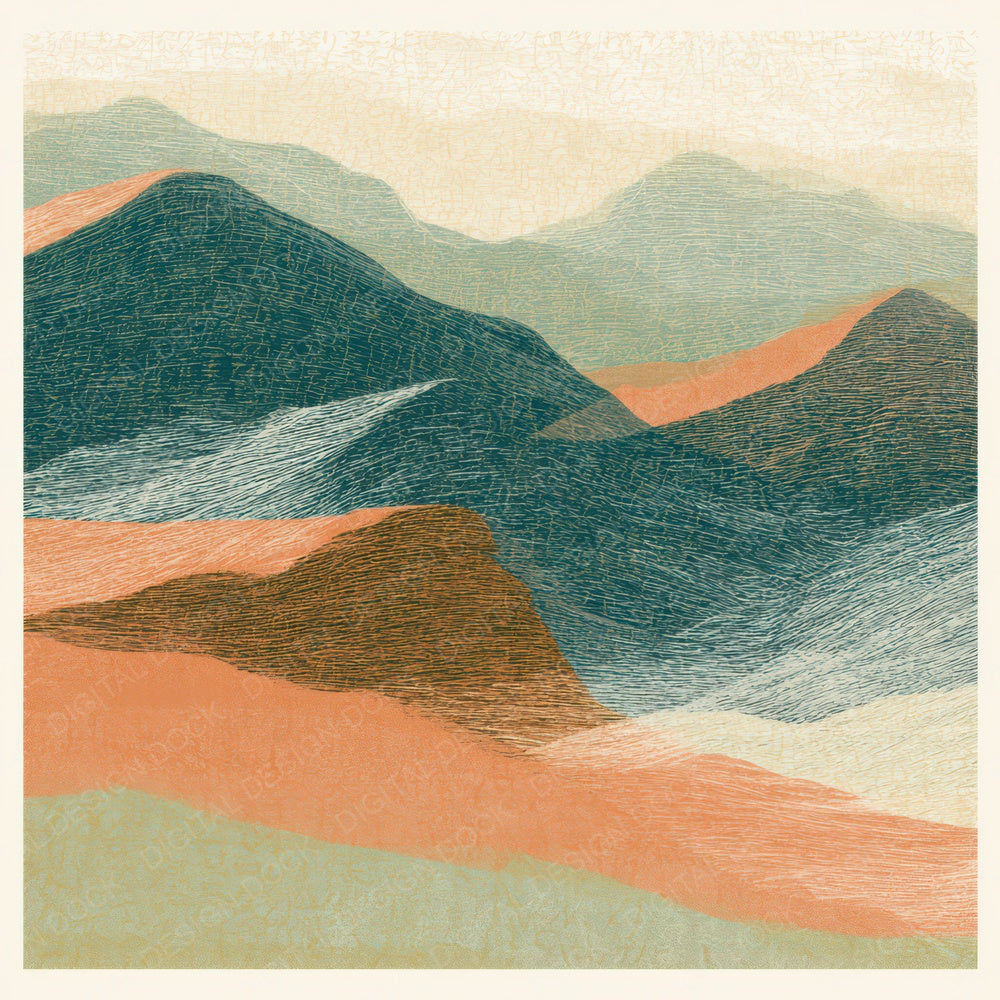 Engraving Desert Dunes Papaya Jade Digital Paper Pack (DDD012768)