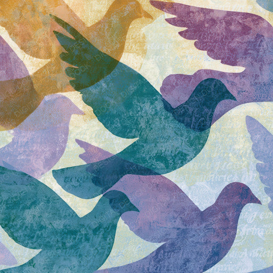 Risograph Pigeon Lilac Mint Digital Paper Pack (DDD012775)