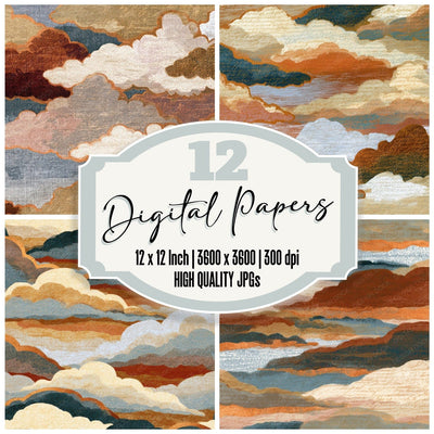 Risograph Storm Clouds Oyster Digital Paper Pack (DDD012776)