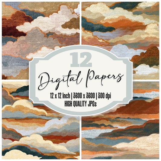 Risograph Storm Clouds Oyster Digital Paper Pack (DDD012776)