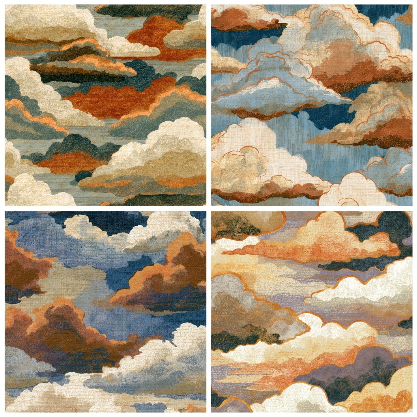 Risograph Storm Clouds Oyster Digital Paper Pack (DDD012776)