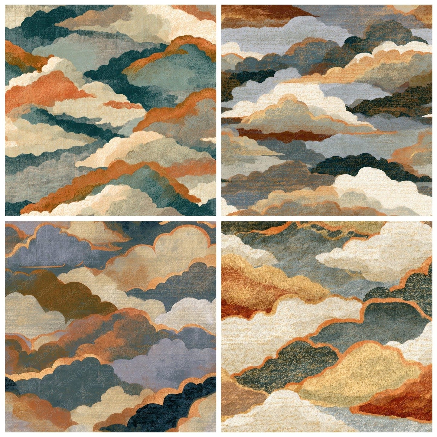 Risograph Storm Clouds Oyster Digital Paper Pack (DDD012776)