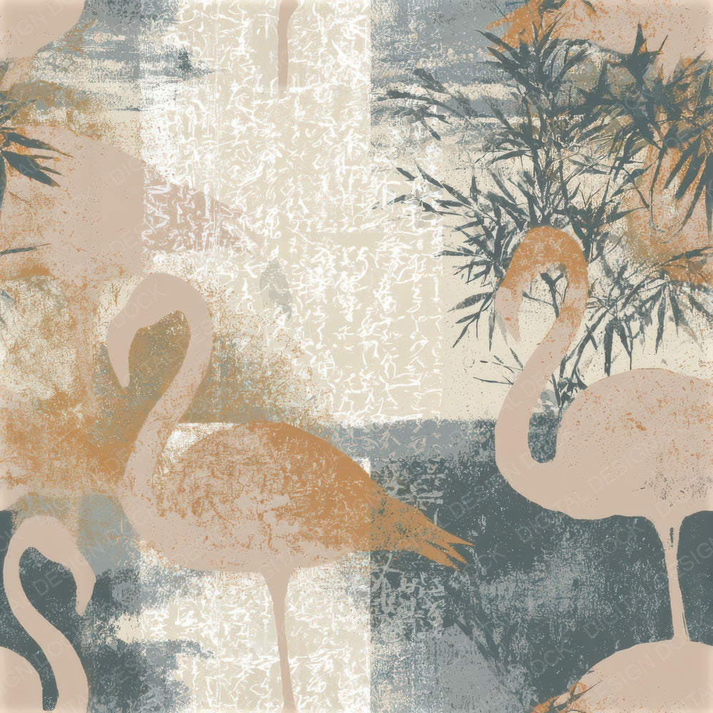 Screenprint Flamingo Biscuit Seamless Digital Paper Pack (DDD012778)