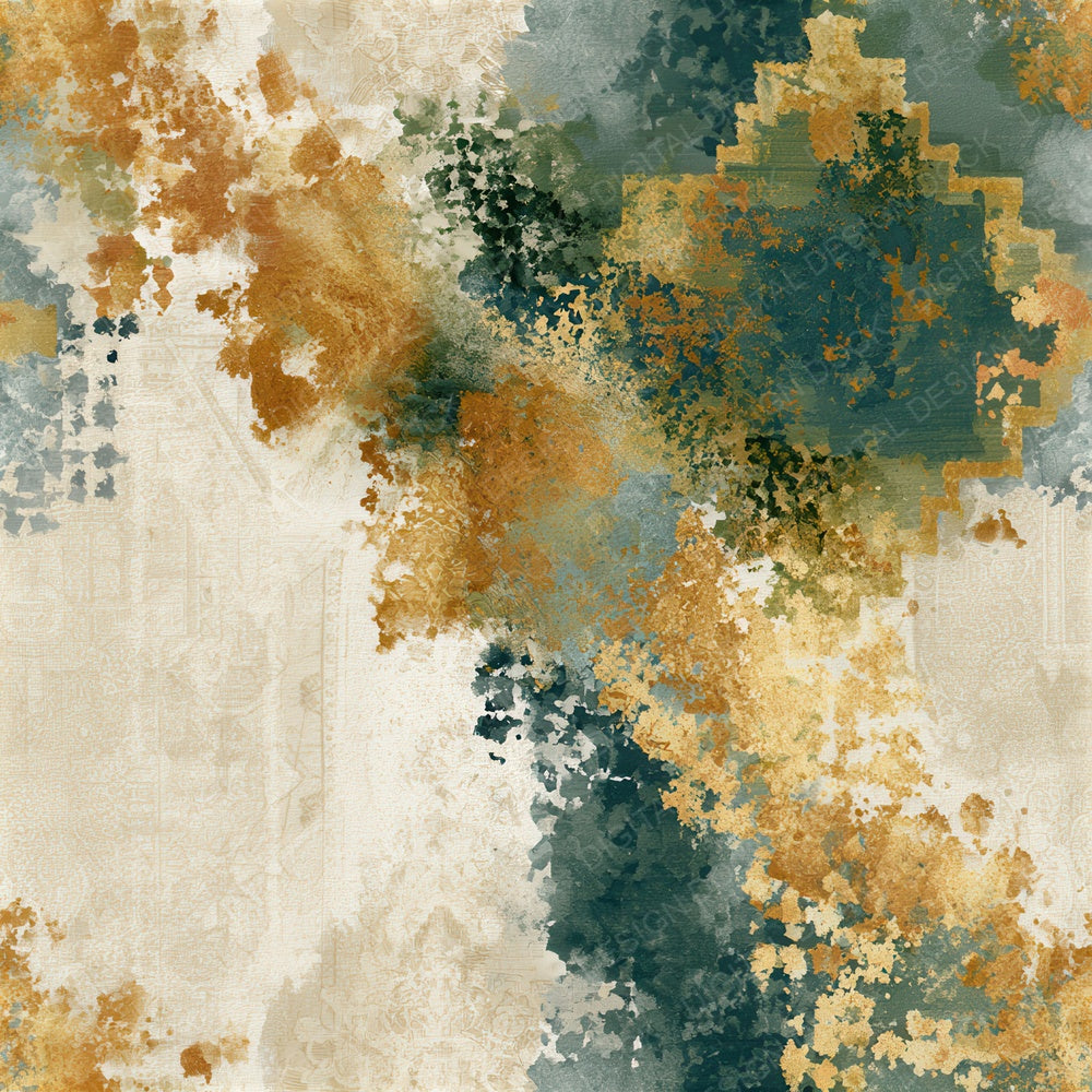 Watercolour Persian Rug Tobacco Sage Seamless Digital Paper Pack (DDD012781)