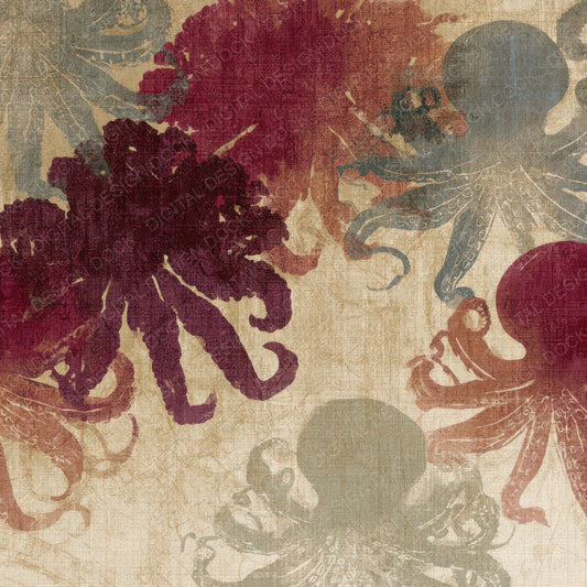 Xray Octopus Cinnamon Burgundy Digital Paper Pack (DDD012784)