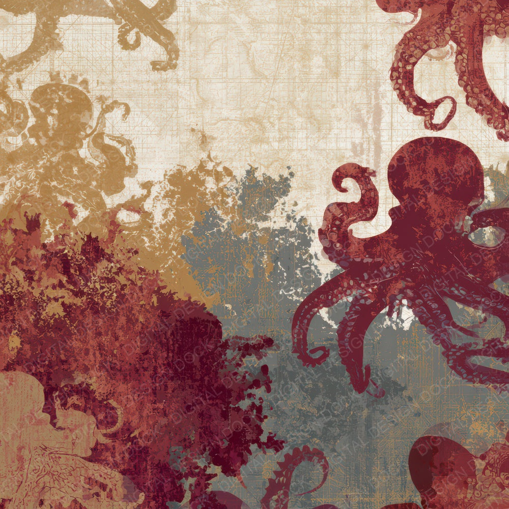 Xray Octopus Cinnamon Burgundy Digital Paper Pack (DDD012784)