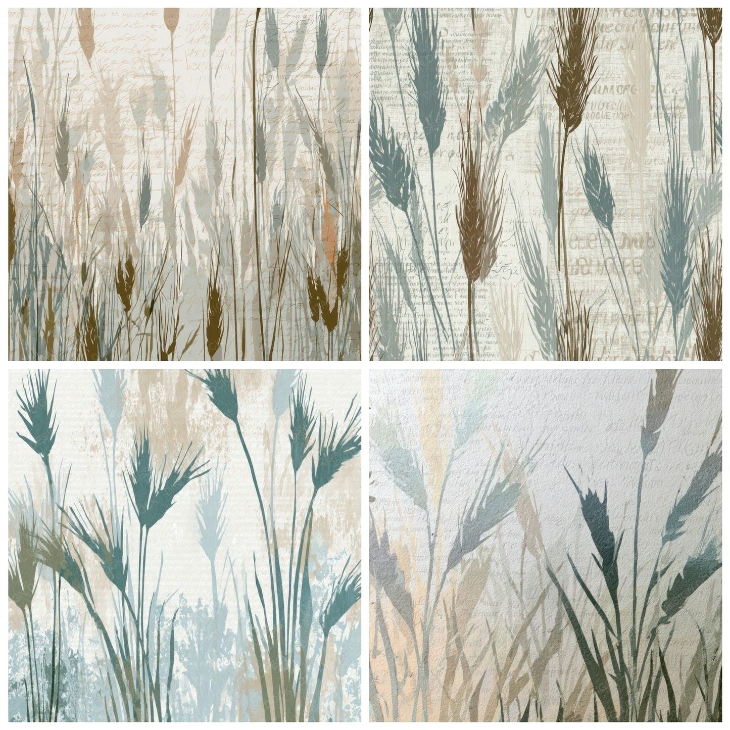 Papercut Wheat Fields Bone Seamless Digital Paper Pack (DDD012792)