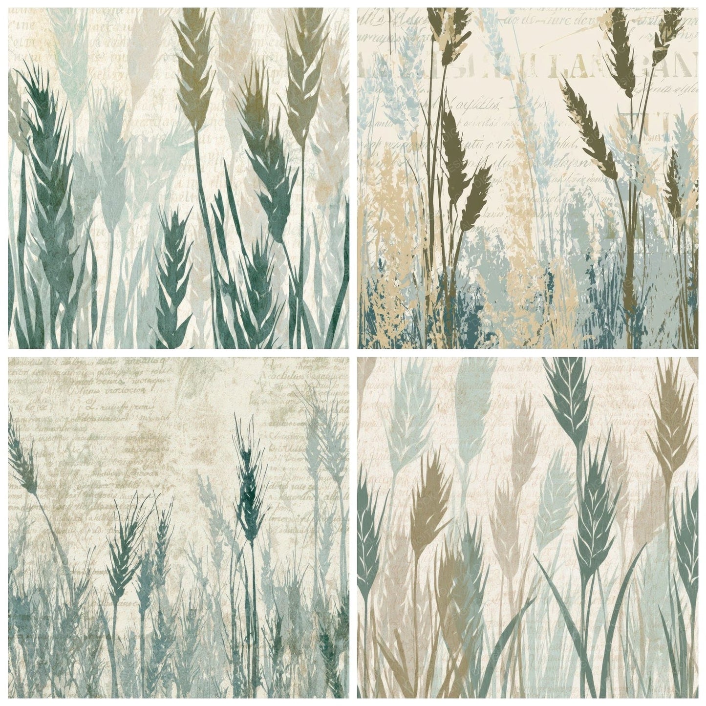 Papercut Wheat Fields Bone Seamless Digital Paper Pack (DDD012792)