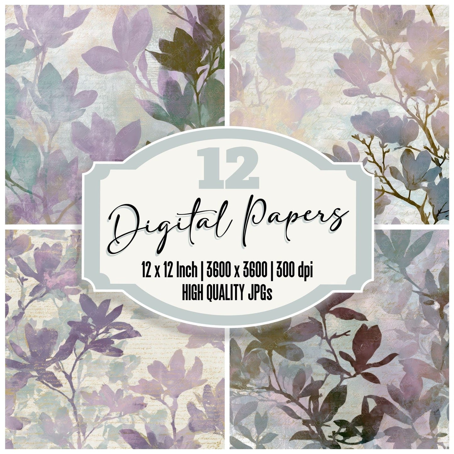 Photogram Magnolia Lilac Mint Digital Paper Pack (DDD012793)
