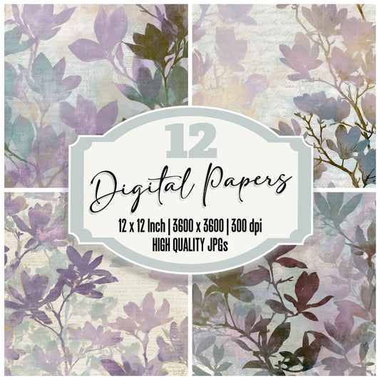 Photogram Magnolia Lilac Mint Digital Paper Pack (DDD012793)