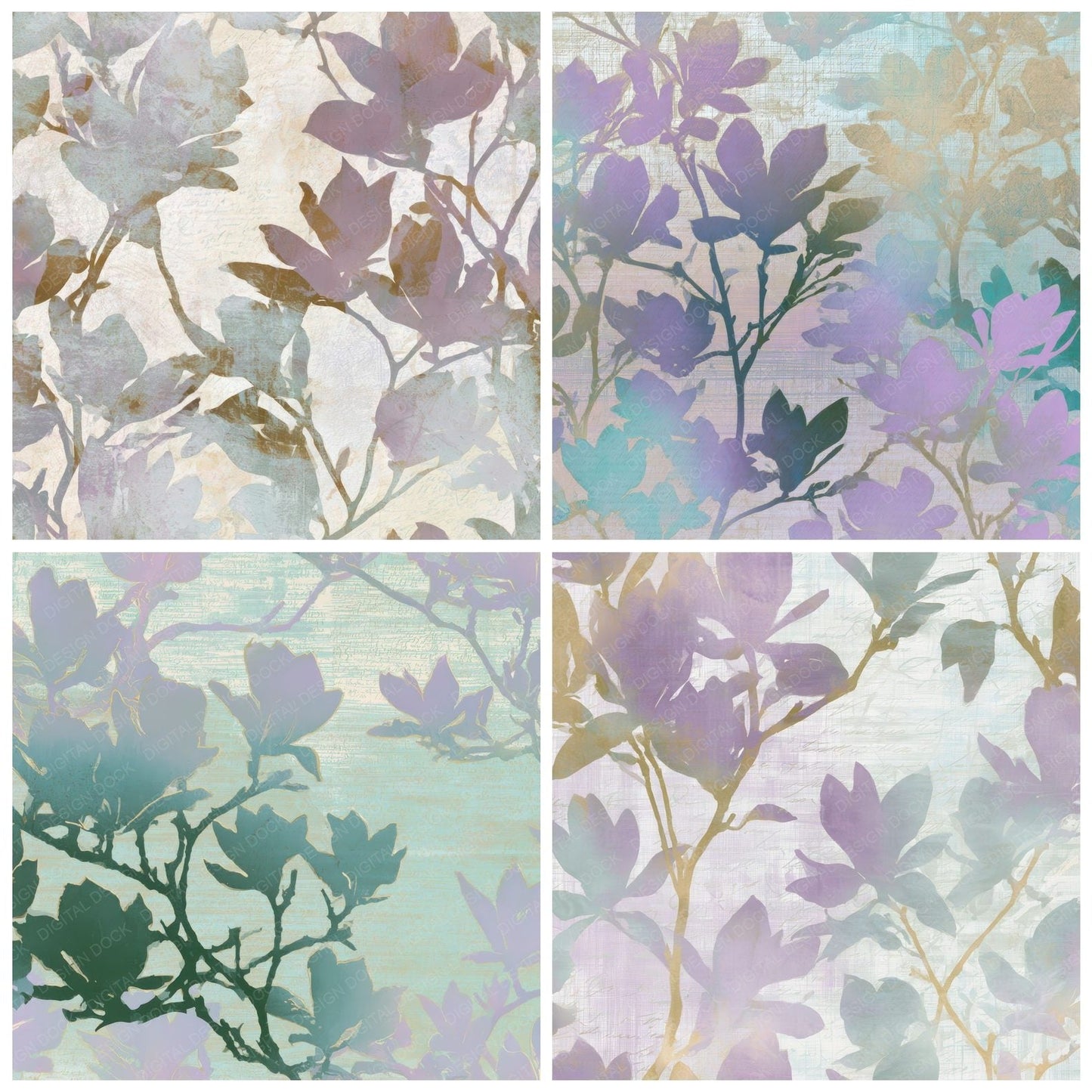 Photogram Magnolia Lilac Mint Digital Paper Pack (DDD012793)