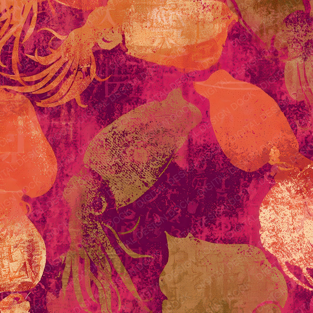 Risograph Cuttlefish Pumpkin Mulled Wine Digital Paper Pack (DDD012794)