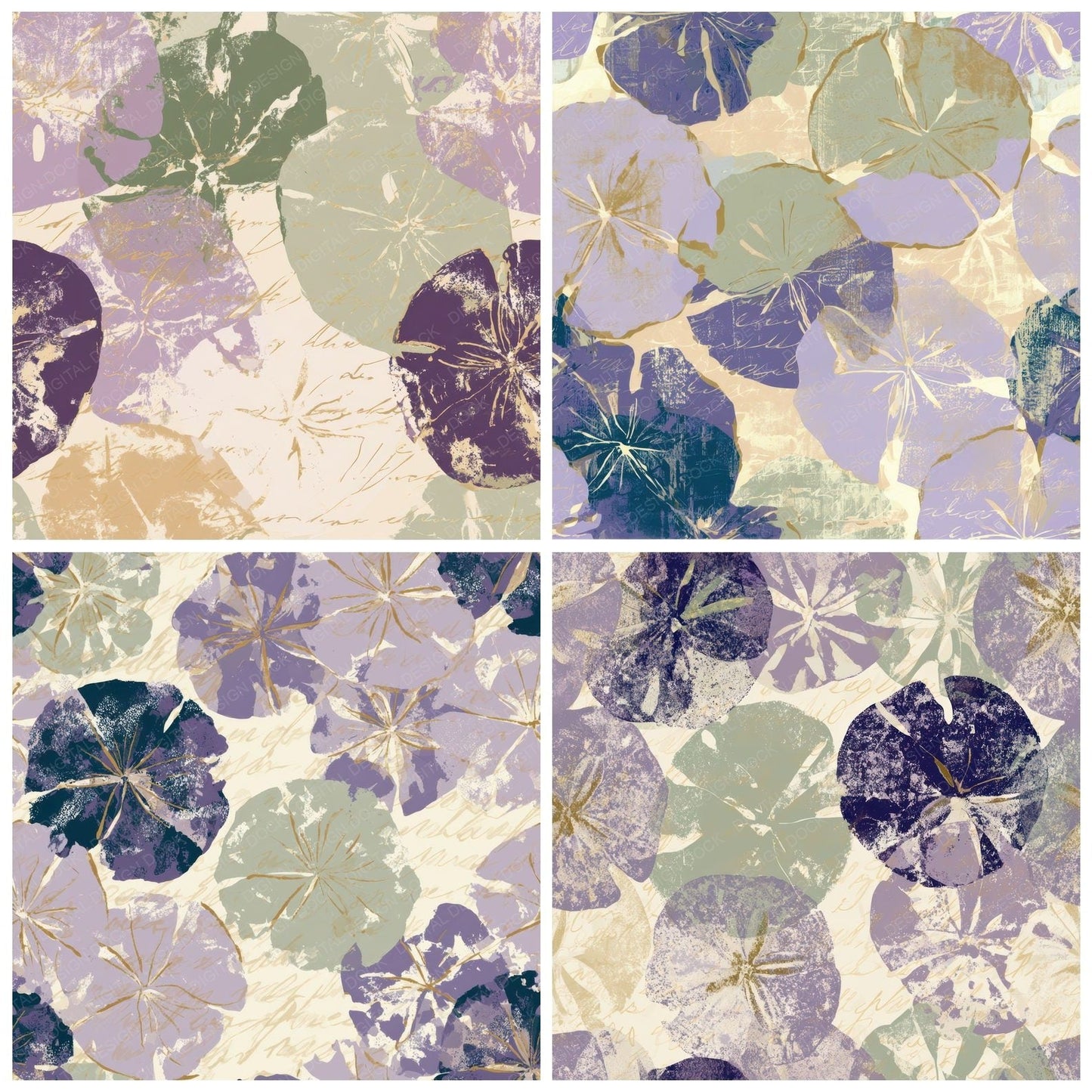 Screenprint Sand Dollar Lilac Sage Digital Paper Pack (DDD012795)